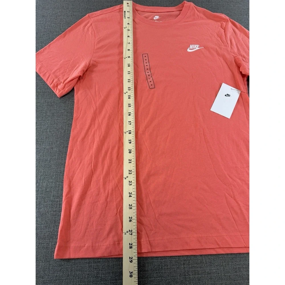 Nike Sportswear The Nike Tee Men's Medium Coral Pink Embroidered Logo NWT